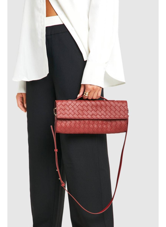 Прямокутна сумка-клатч із плетеної шкіри