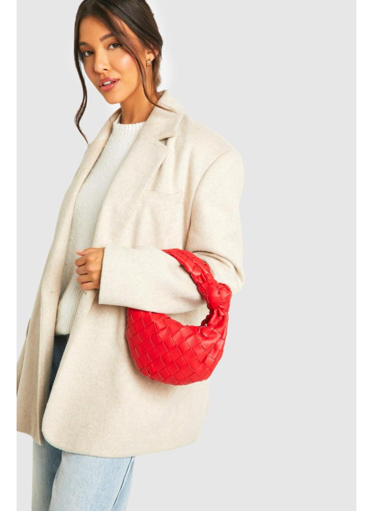 Міні-сумка з плетеною шкірою
