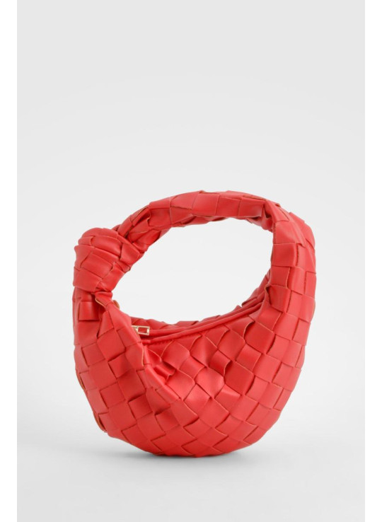 Міні-сумка з плетеною шкірою