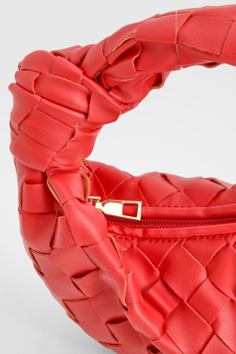 Міні-сумка з плетеною шкірою