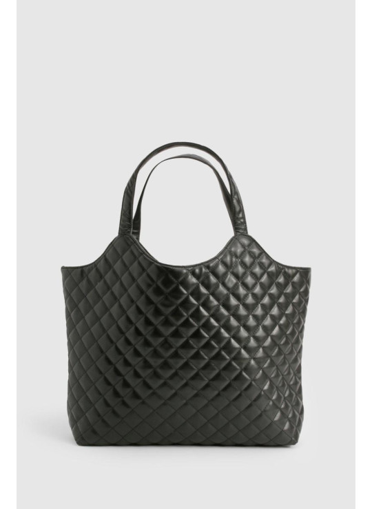 Стьобана шкіряна сумка-шоппер