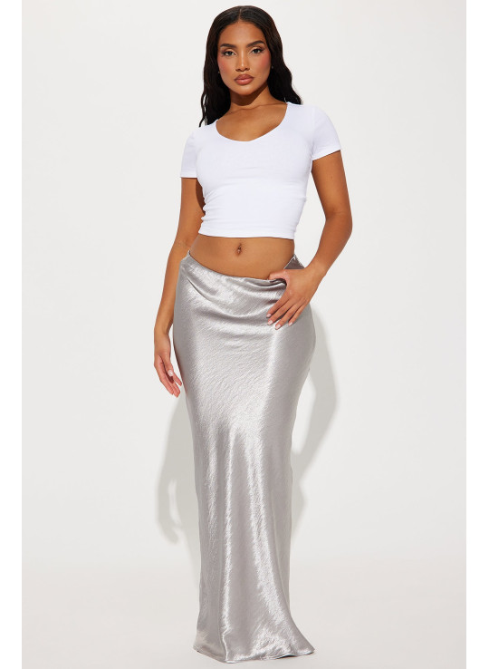 Ніжна шовкова максі-спідниця 