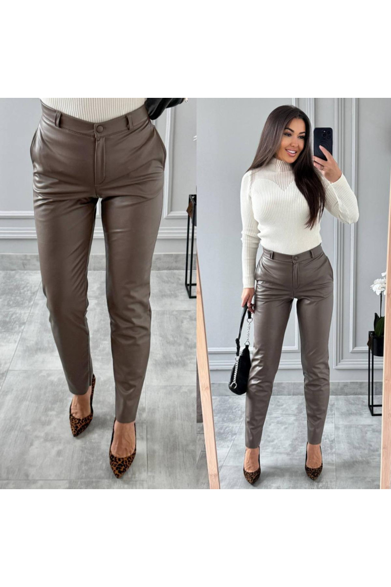 Штани екошкіра на велюрі 