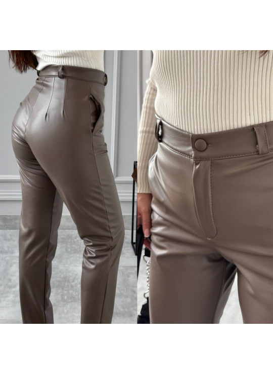 Штани екошкіра на велюрі 