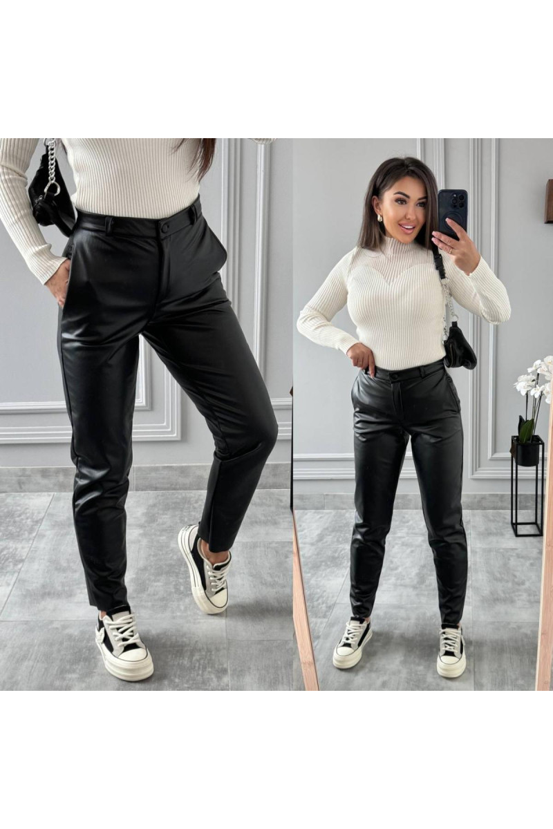 Штани екошкіра на велюрі 