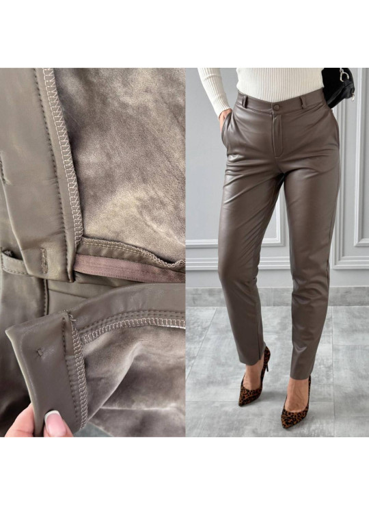 Штани екошкіра на велюрі 