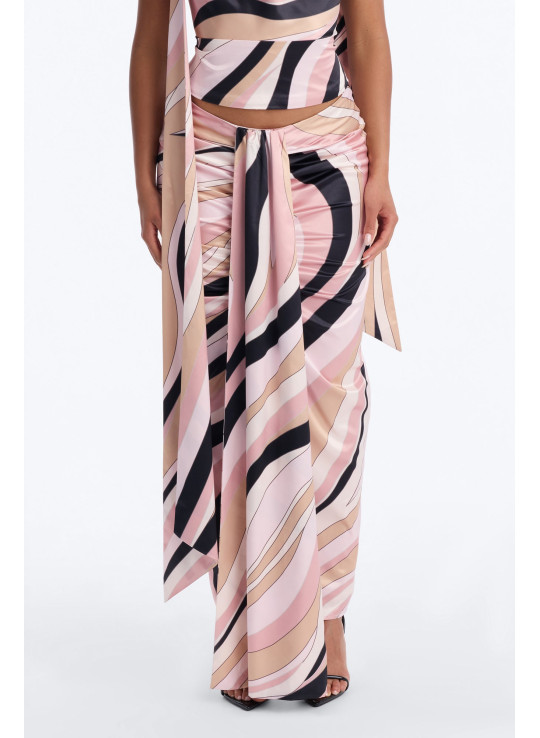 Атласна спідниця-міді 