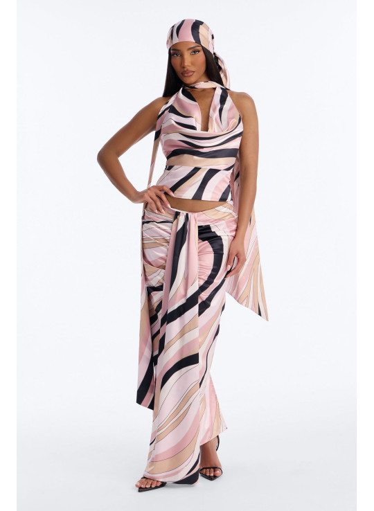 Атласна спідниця-міді 