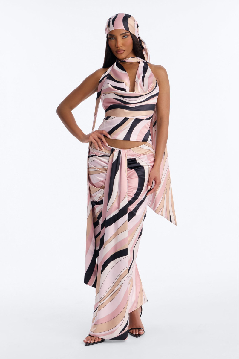 Атласна спідниця-міді 