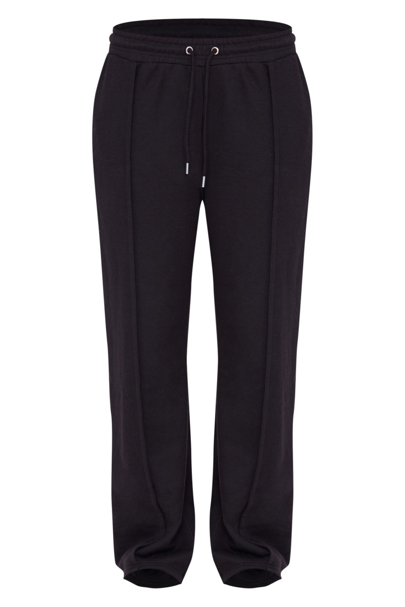 Чорні широкі джоггери зі шнурками