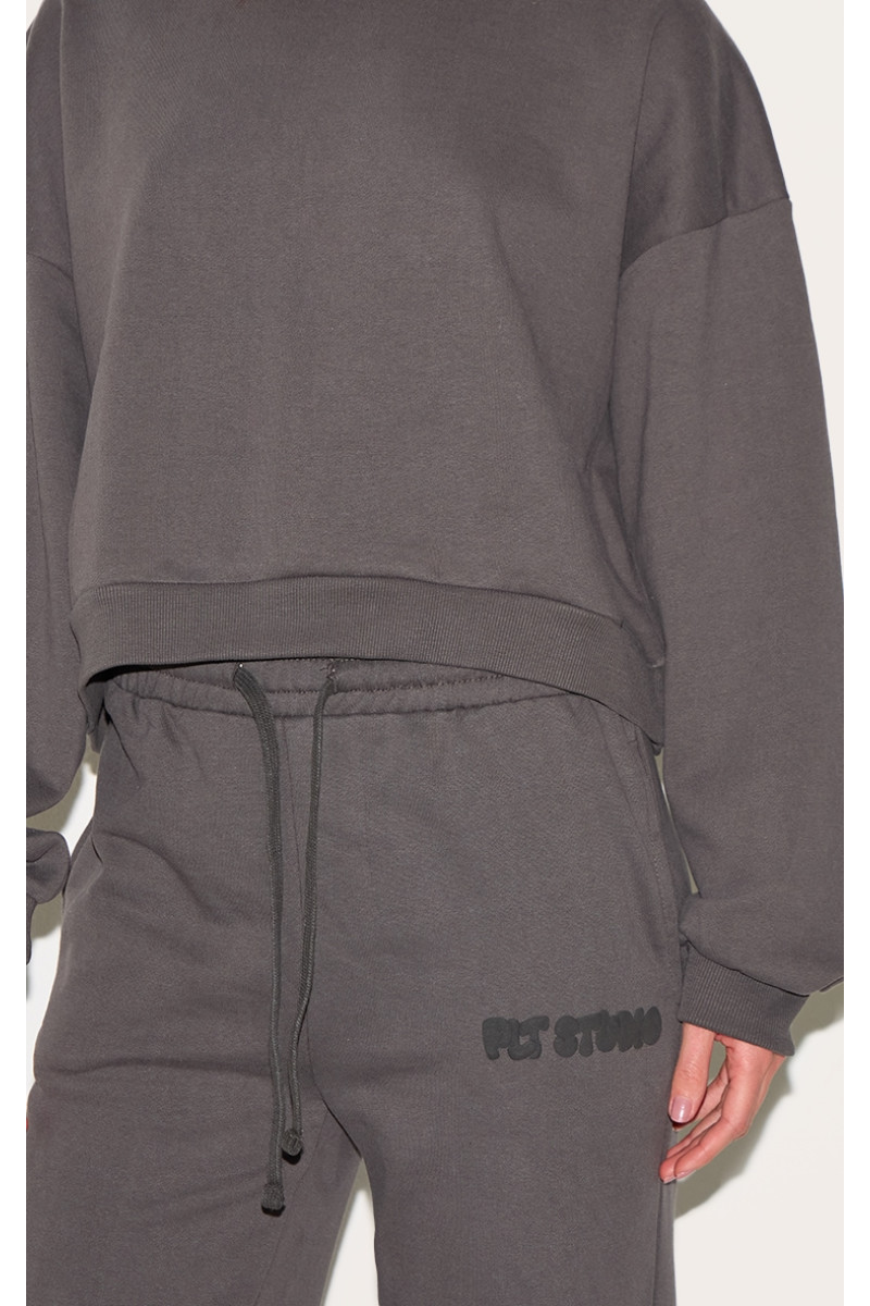 PrettyLittlething Tall Marcoal Premium Studio Print Price Neg Joggers