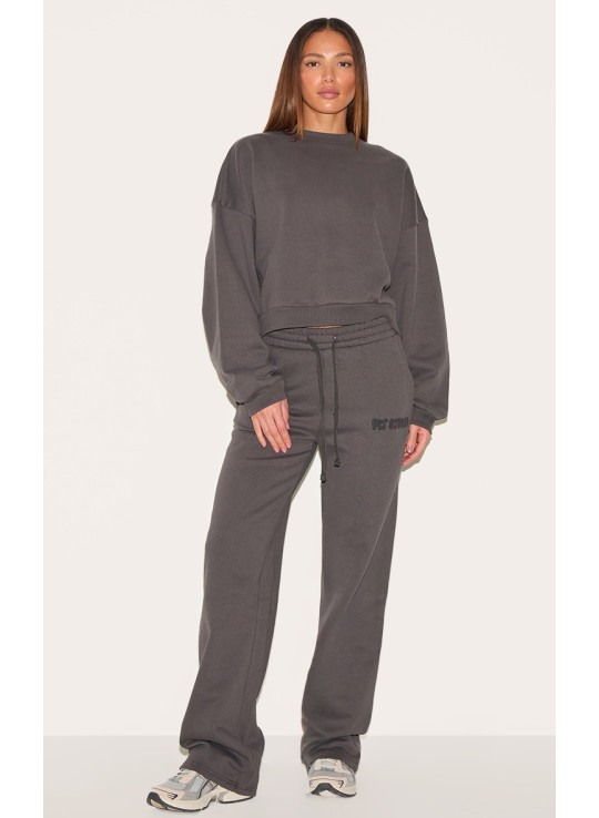 PrettyLittlething Tall Marcoal Premium Studio Print Price Neg Joggers