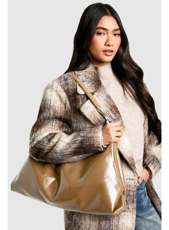 Блискуча шкіряна сумна сумка для плечей