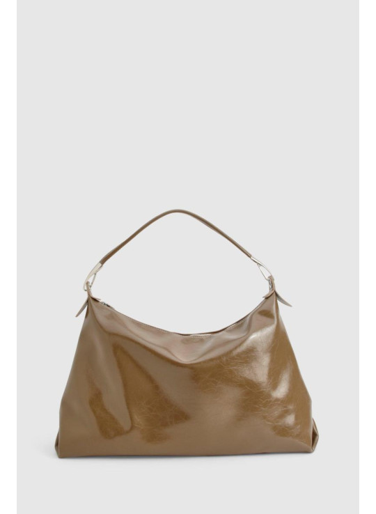 Блискуча шкіряна сумна сумка для плечей