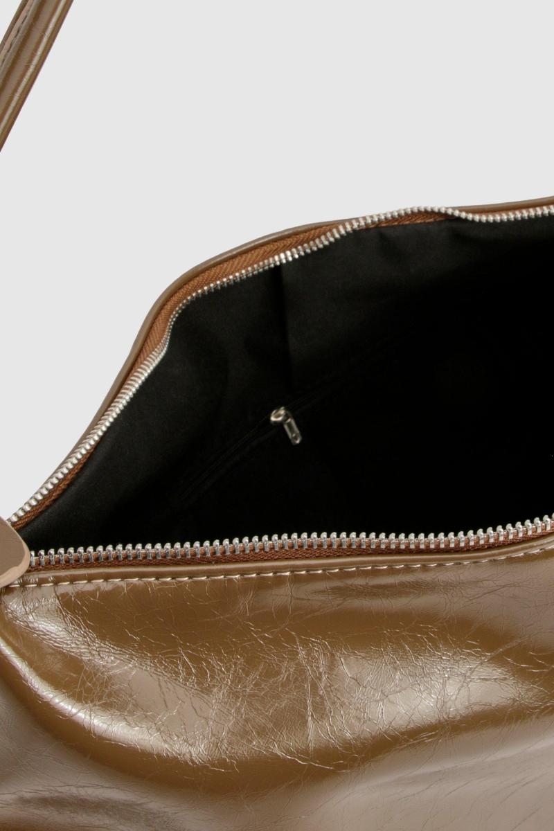 Блискуча шкіряна сумна сумка для плечей