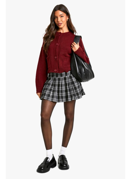 Міні-спідниця зі складками в клітинку