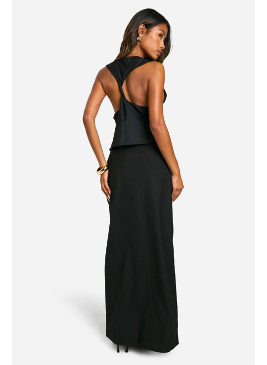 Плетена максі-спідниця з кишенями