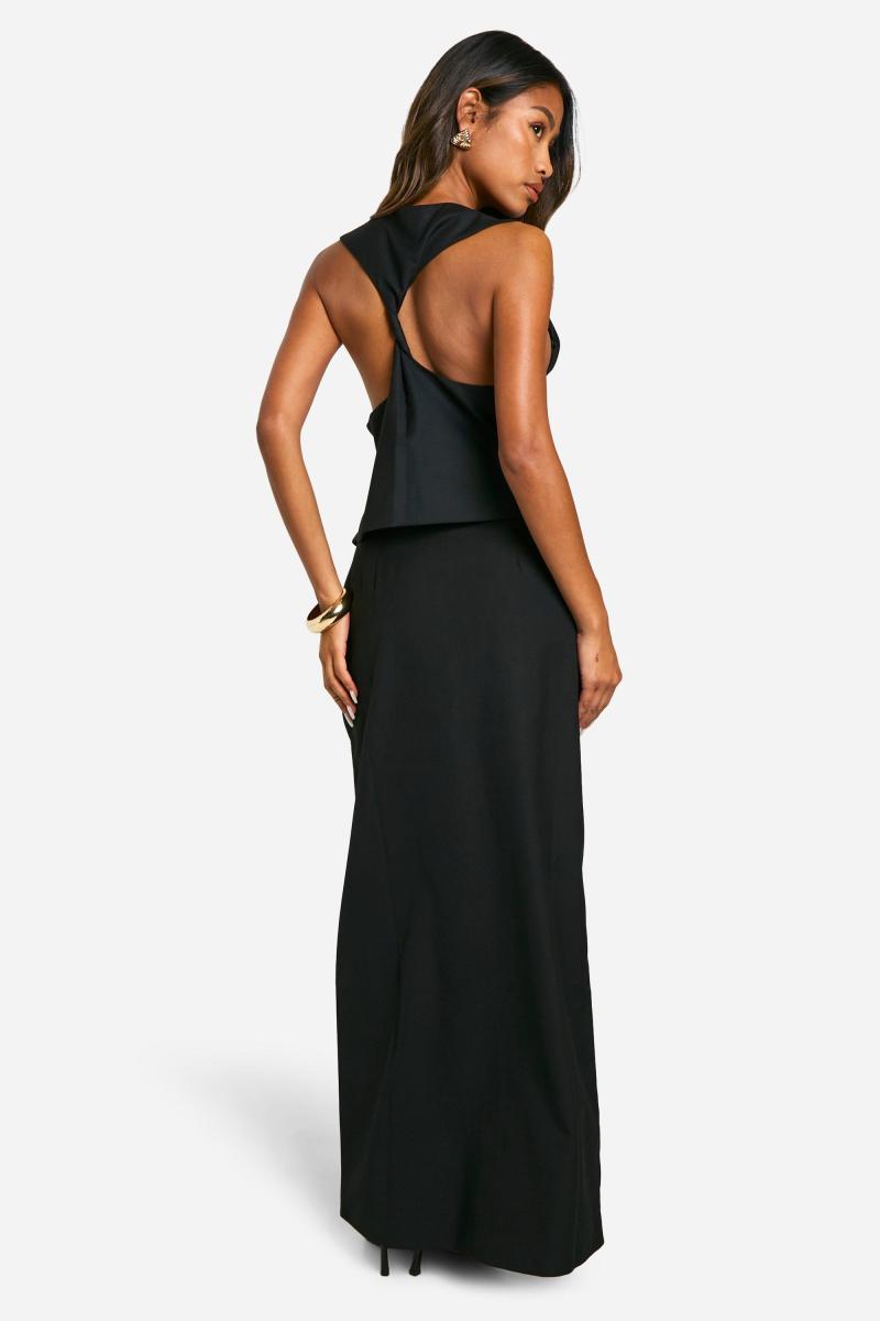 Плетена максі-спідниця з кишенями