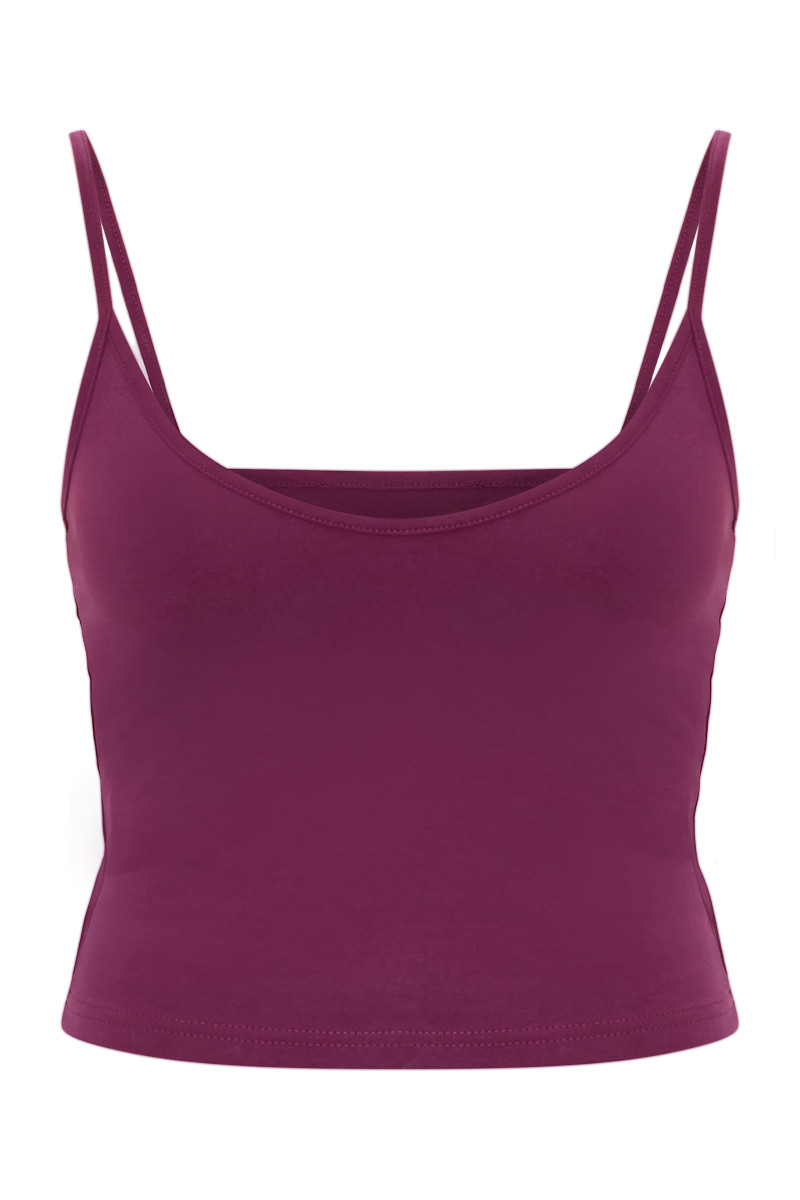 Комбі з V-подібним вирізом на бретелях бордового кольору Premium Soft Touch