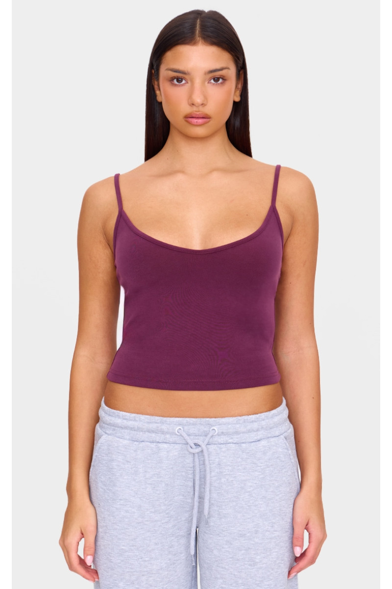 Комбі з V-подібним вирізом на бретелях бордового кольору Premium Soft Touch