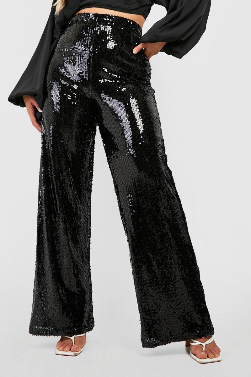 Плюс широкі брюки з блискітками