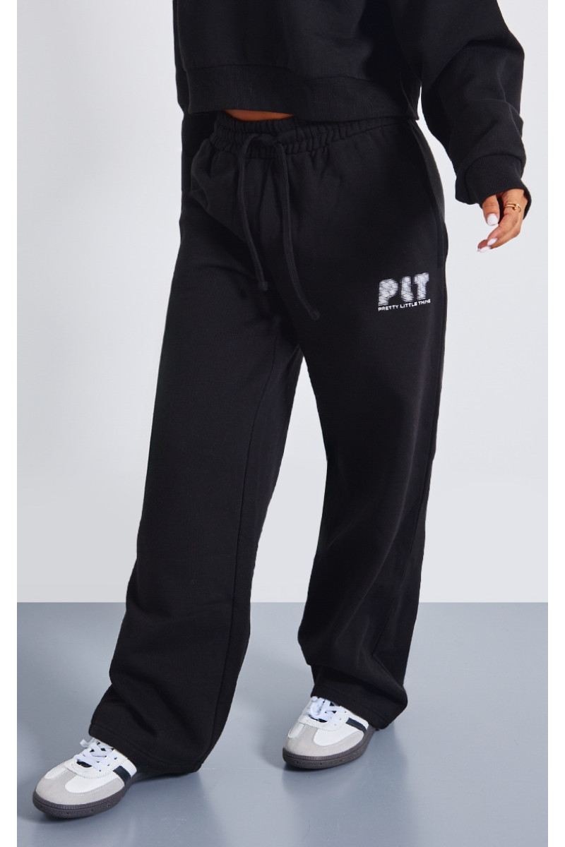 Маленькі преміум -чорні друковані прямі ноги пробіжки