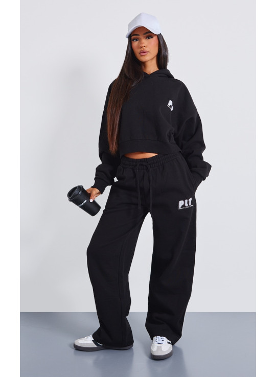 Маленькі преміум -чорні друковані прямі ноги пробіжки