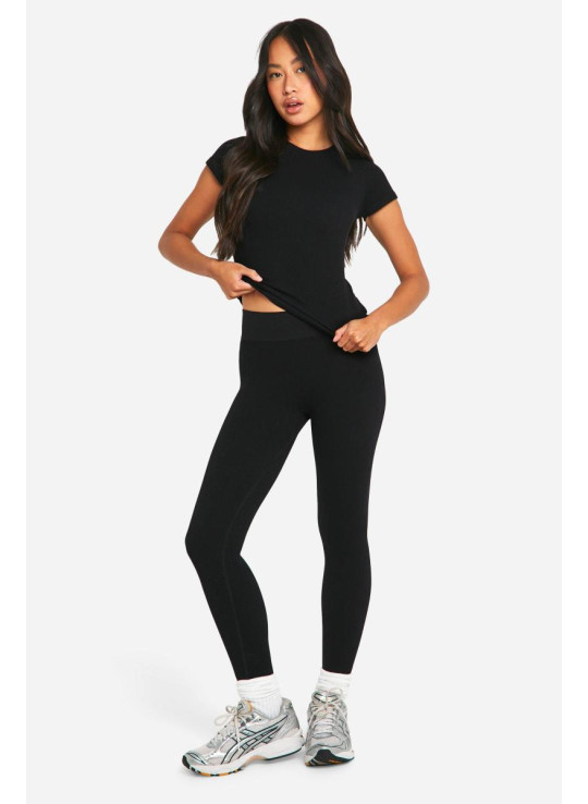 Безшовні контурні легінси в рубчик