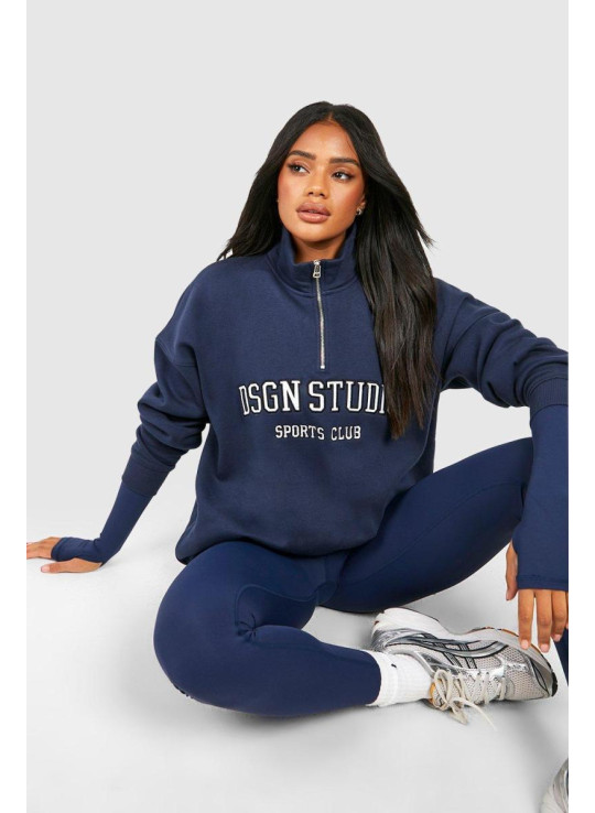 Великий світшот Dsgn Studio Applique на півзастібці