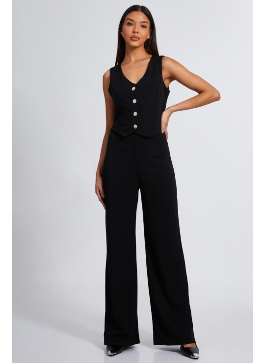 Чорні штани з широкими ногами