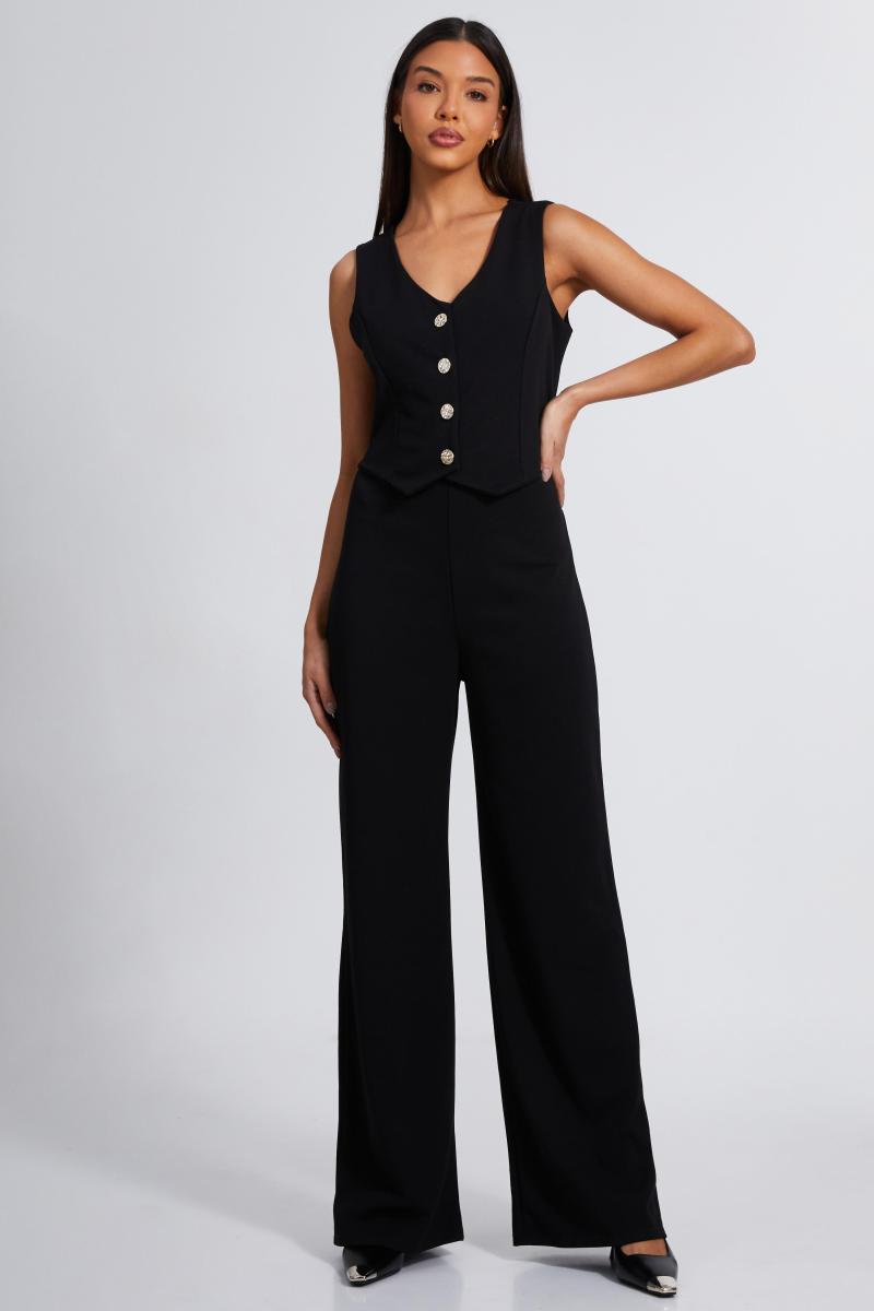 Чорні штани з широкими ногами