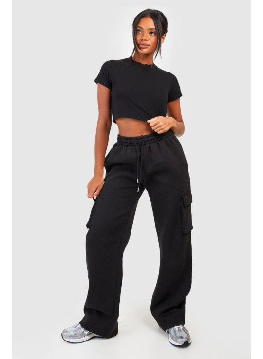 Чорні джоггери Cargo Pocket Straight Leg Jogger