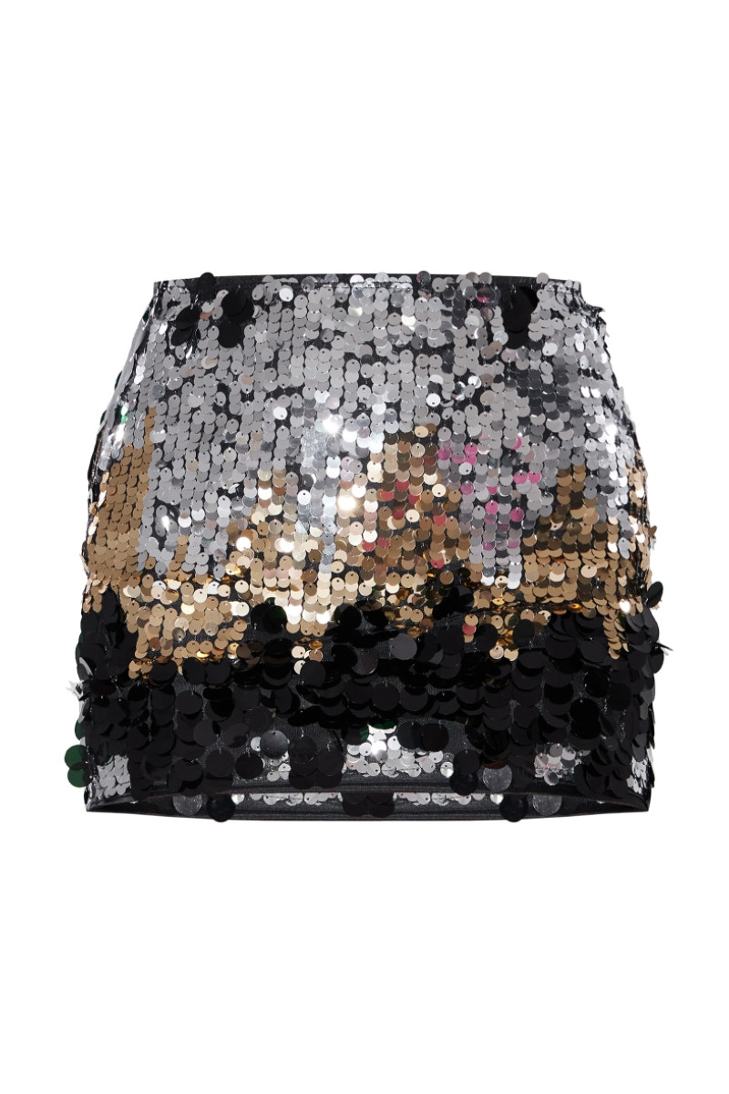 Бронзова мікро-міні-спідниця з блискітками Ombre