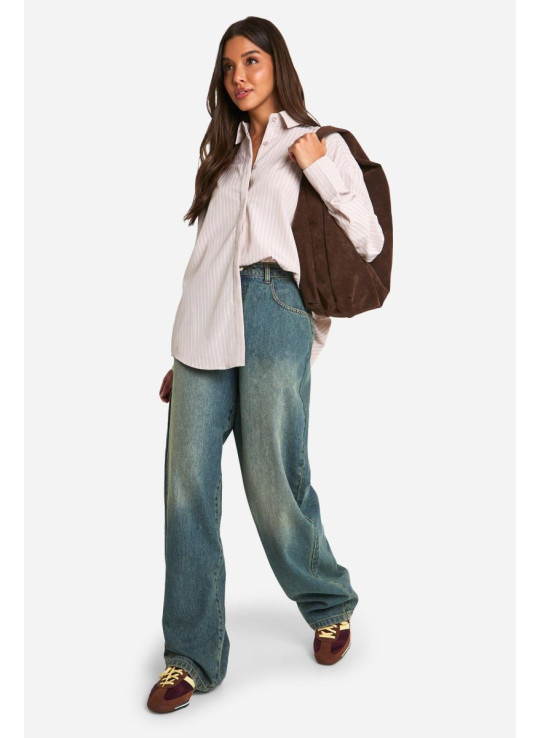 Негабаритний тонкий смугастий сорочка