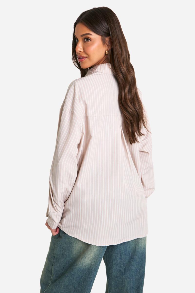 Негабаритний тонкий смугастий сорочка