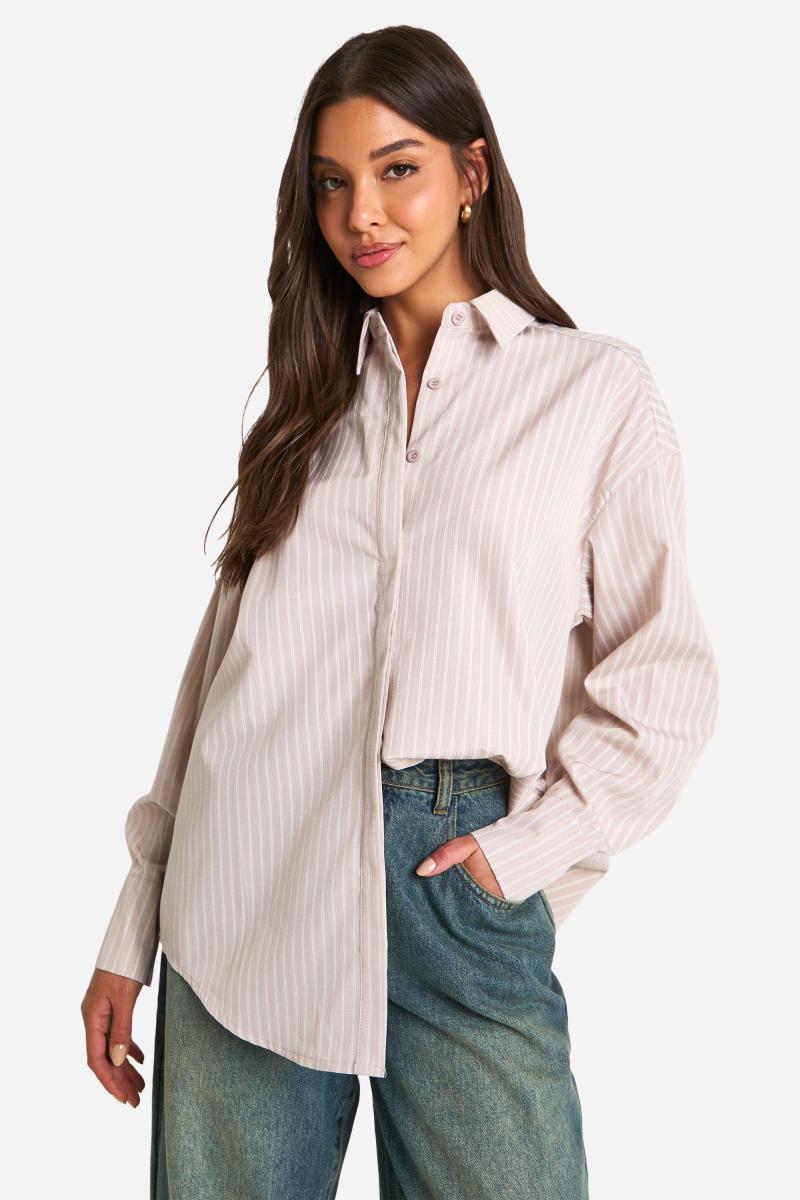 Негабаритний тонкий смугастий сорочка