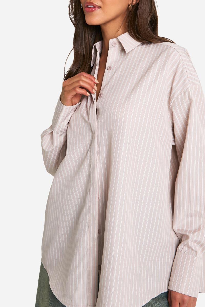 Негабаритний тонкий смугастий сорочка