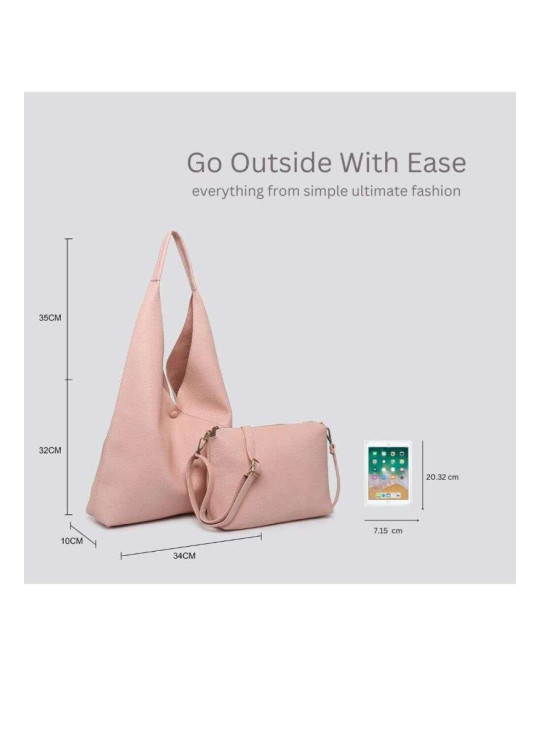 Велика шкіряна сумка 2 в 1 Hobo Slouch Tote із містким гаманцем