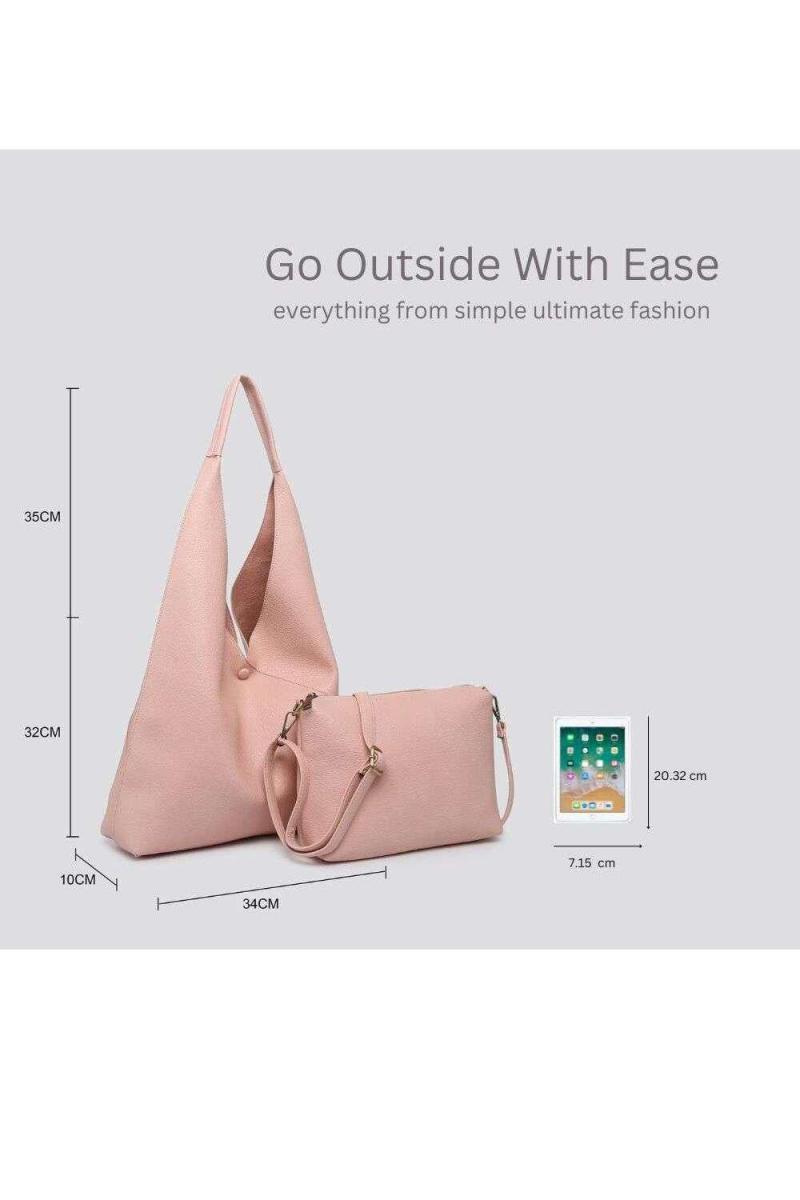 Велика шкіряна сумка 2 в 1 Hobo Slouch Tote із містким гаманцем
