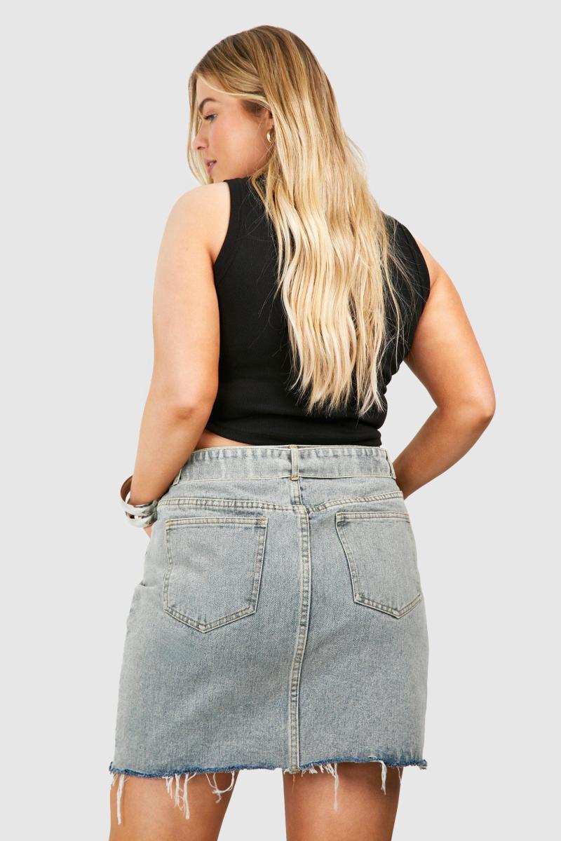 Плюс кислотна джинсова спідниця