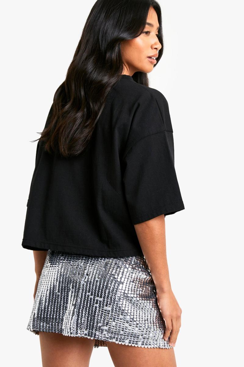 Міні-спідниця з паєтками з мініатюрною пряжкою