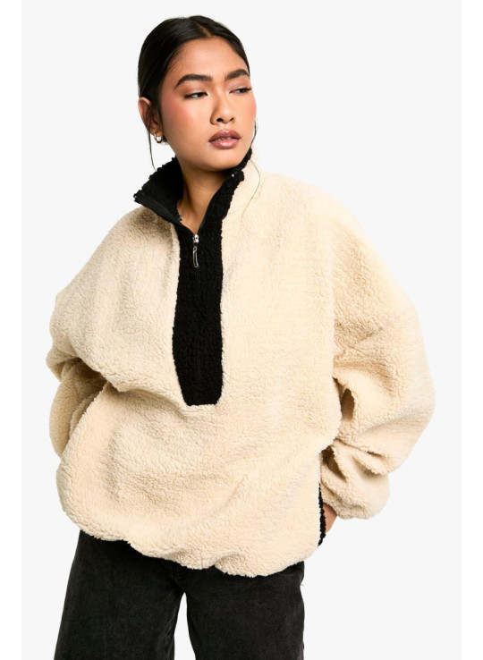 Великий світшот Borg з нейлоновими деталями на половину блискавки