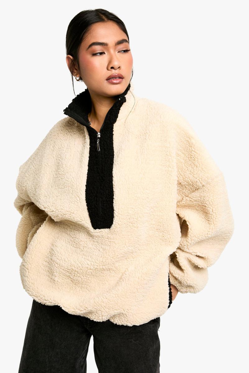 Великий світшот Borg з нейлоновими деталями на половину блискавки