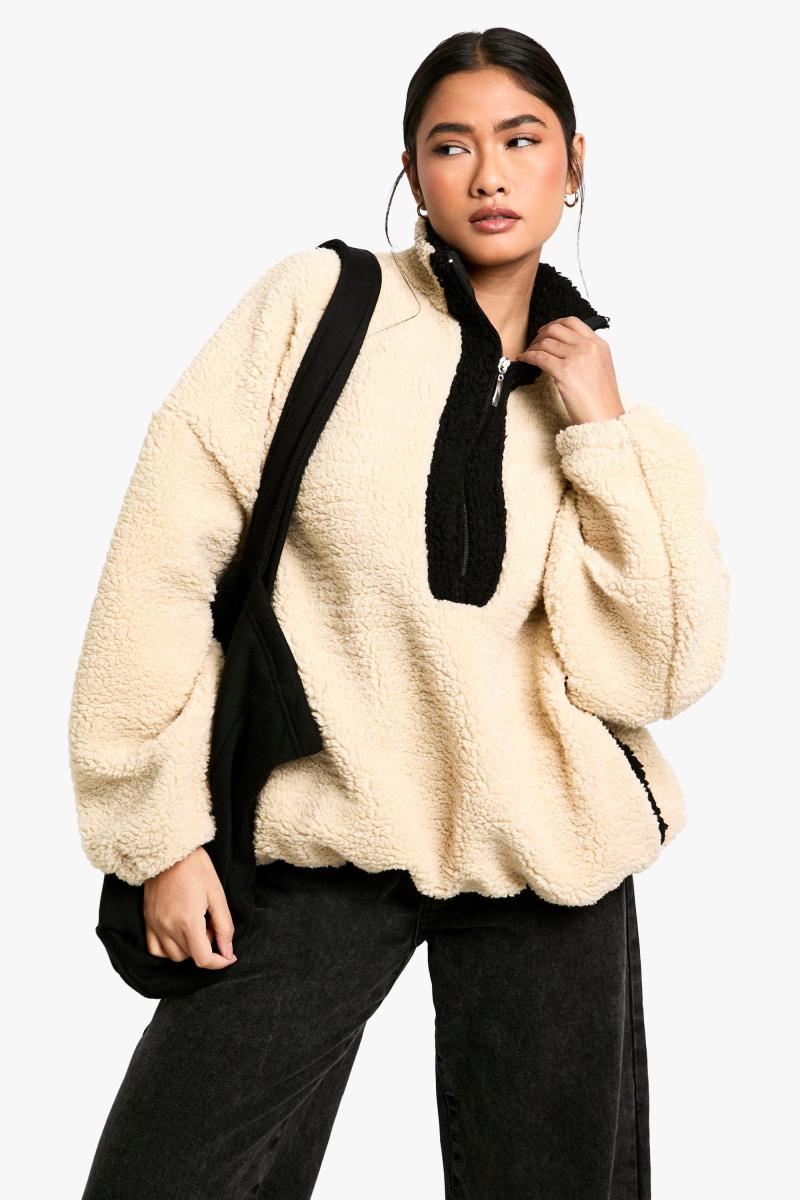 Великий світшот Borg з нейлоновими деталями на половину блискавки