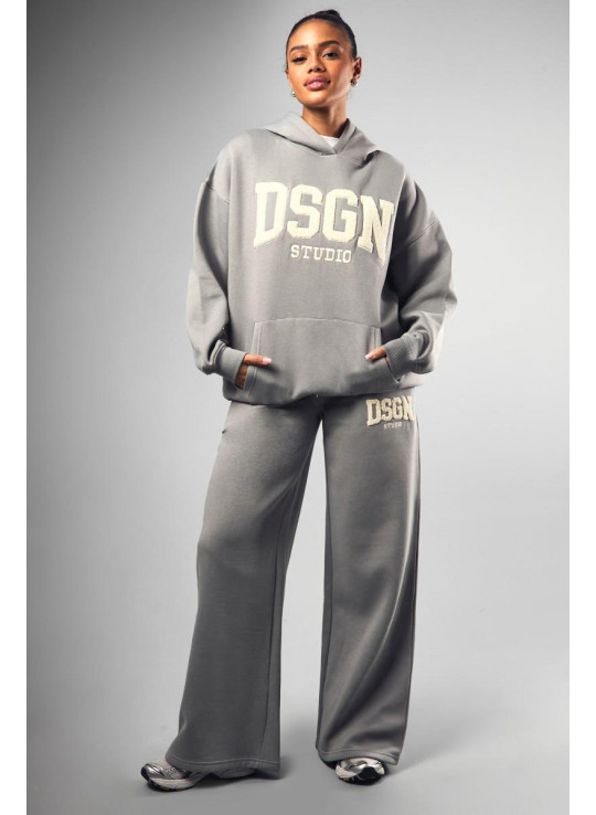 Dsgn Collegiate Toweling Slogan Straight Leg Jogger