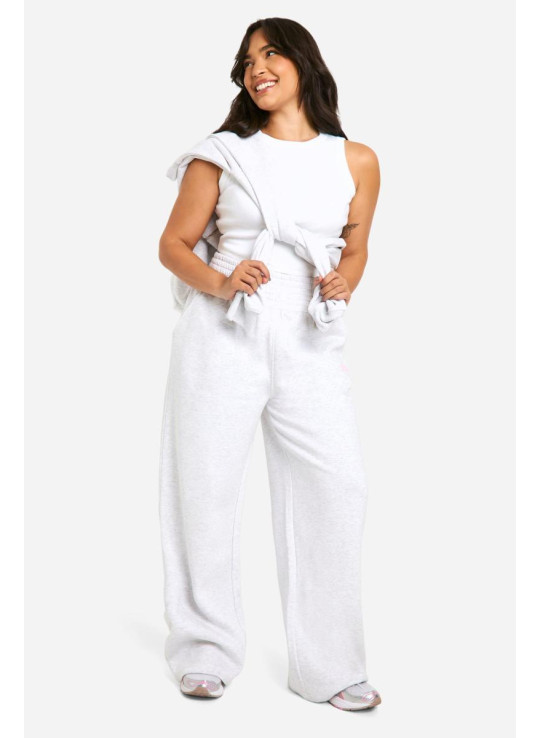 Plus Studio Slogan Deep Waistband Straight Leg Jogger