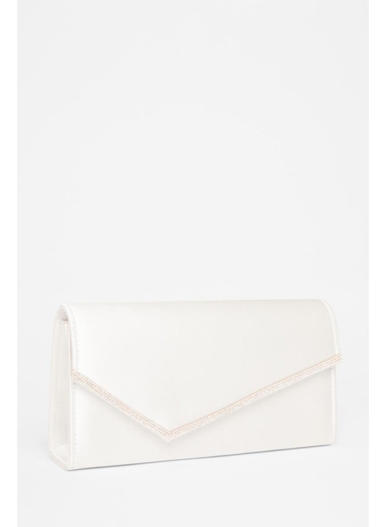 Біла весільна тонка клатч