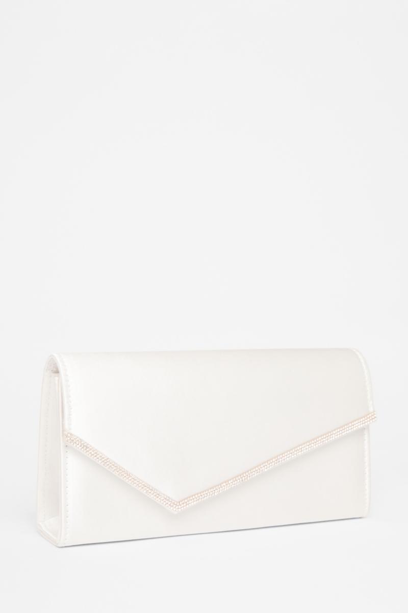 Біла весільна тонка клатч