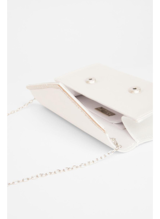 Біла весільна тонка клатч