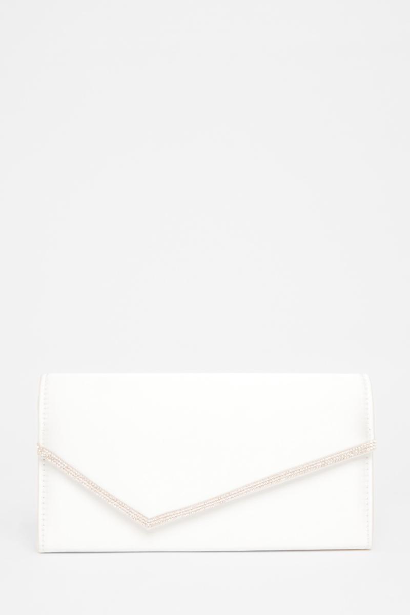 Біла весільна тонка клатч